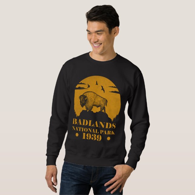 Sudadera Parque nacional de Badlands pináculos salvajes al  (Anverso completo)