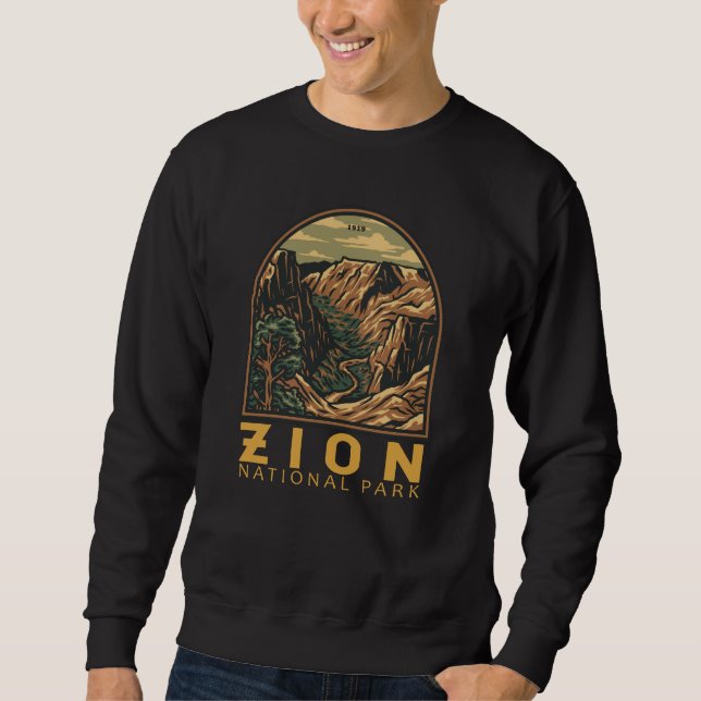 Sudadera Parque nacional de Zion Retro Emblem (Anverso)