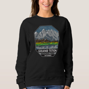 Sudadera Parque nacional del Gran Tetón Vintage Wyoming 