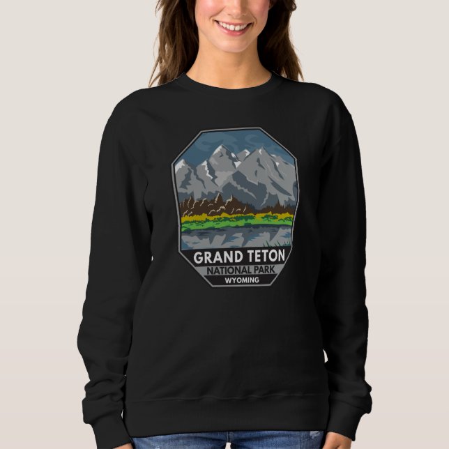Sudadera Parque nacional del Gran Tetón Vintage Wyoming (Anverso)
