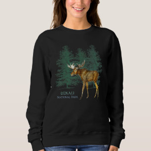 Sudadera Parque Nacional Denali Alaska Usa Moose Trees
