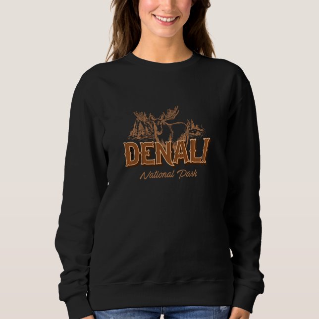 Sudadera Parque nacional Denali Vintage Camping Alaska (Anverso)