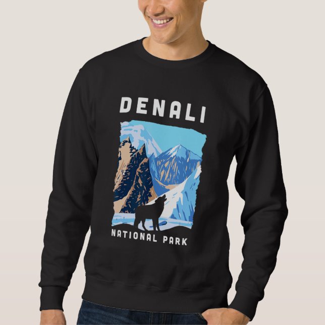 Sudadera Parque nacional Denali Wolf Alaska Wolves (Anverso)