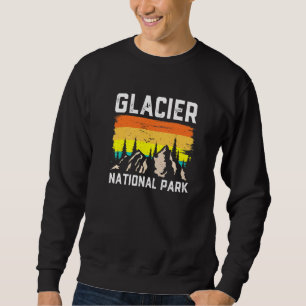 Sudadera Parque nacional Glaciar Retro Camping Montana