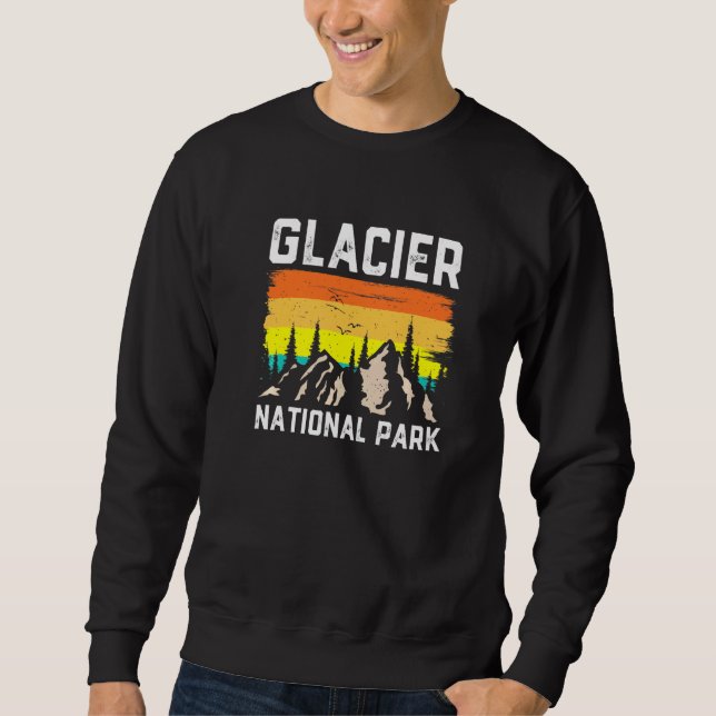 Sudadera Parque nacional Glaciar Retro Camping Montana (Anverso)