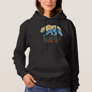 Sudadera Parque nacional Glaciar Vintage Retro Montana Bear
