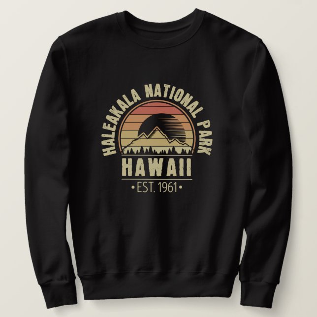 Sudadera Parque nacional Haleakala Retro Hawaii (Anverso del diseño)