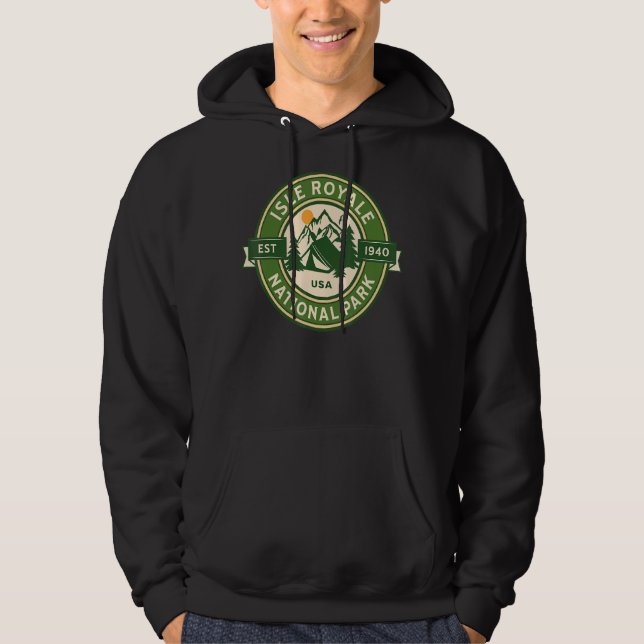 Sudadera Parque nacional Isle Royale Michigan Hike Camp Out (Anverso)
