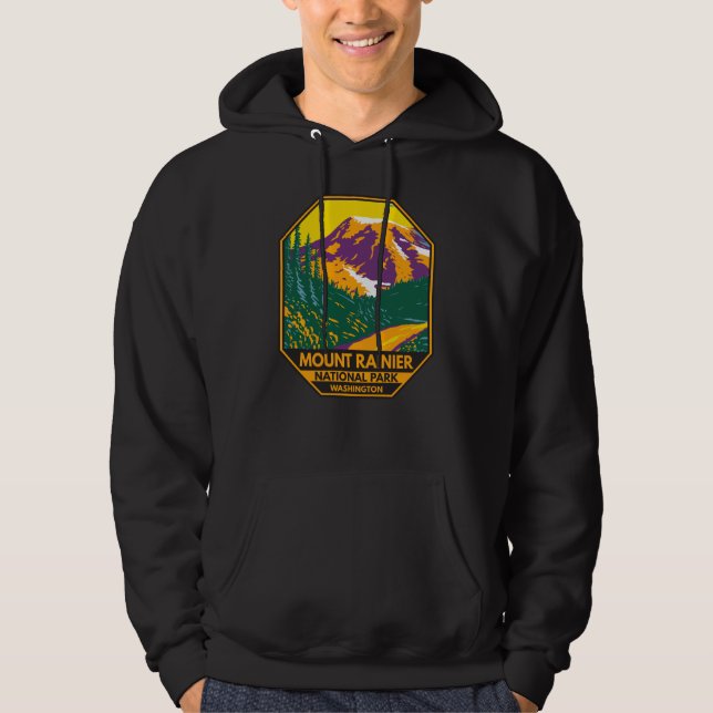 Sudadera Parque nacional Monte Rainier Retro de Washington (Anverso)