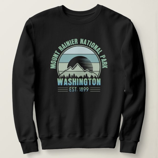 Sudadera Parque nacional Mount Rainier Washington Retro (Anverso del diseño)