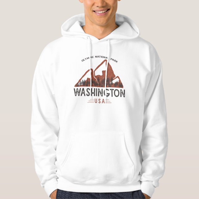 Sudadera Parque nacional Olímpico de Vintage Washington (Anverso)
