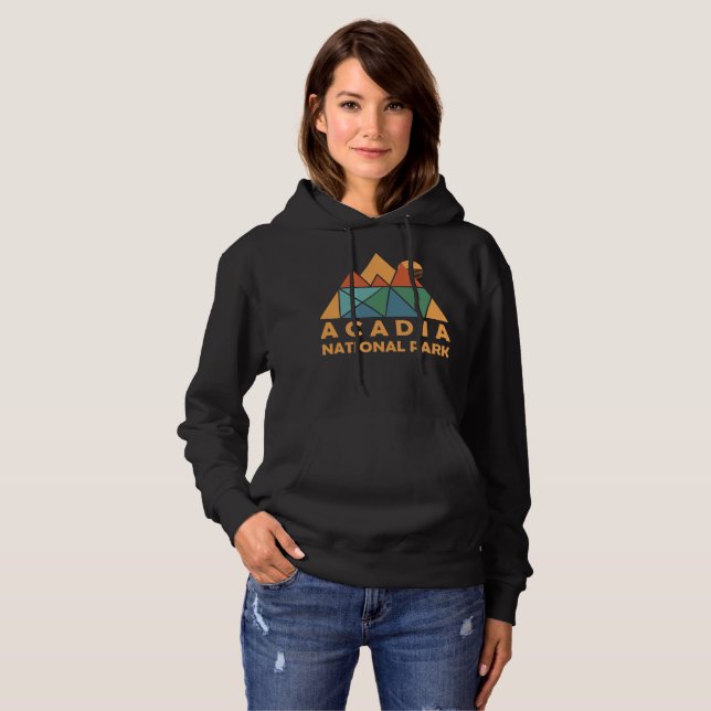 Sudadera Parque nacional Retro Acadia Senderismo de época (Anverso completo)
