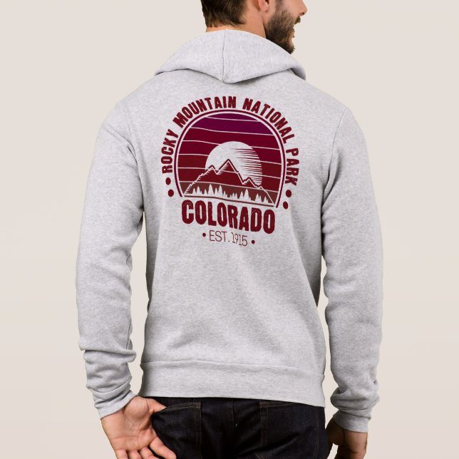 Sudadera Parque nacional Rocky Mountain Colorado Retro (Reverso)