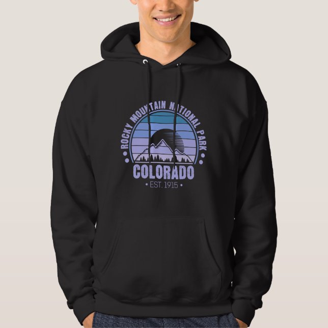 Sudadera Parque nacional Rocky Mountain Colorado Retro (Anverso)
