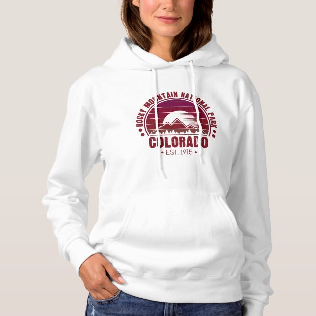 Sudadera Parque nacional Rocky Mountain Colorado Retro (Anverso)