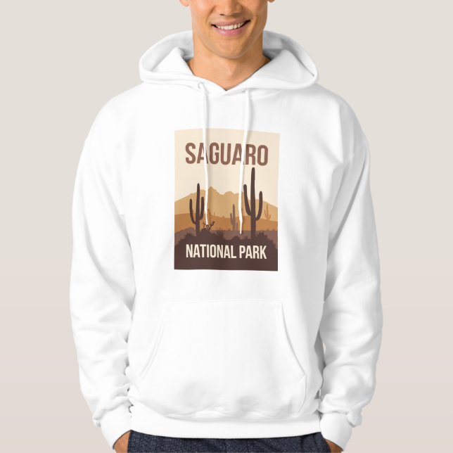 Sudadera Parque nacional Saguaro Arte de viajes mínimo (Anverso)