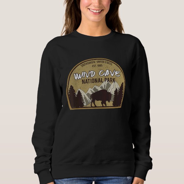 Sudadera Parque Nacional Wind Cave Camping Dakota del Sur V (Anverso)