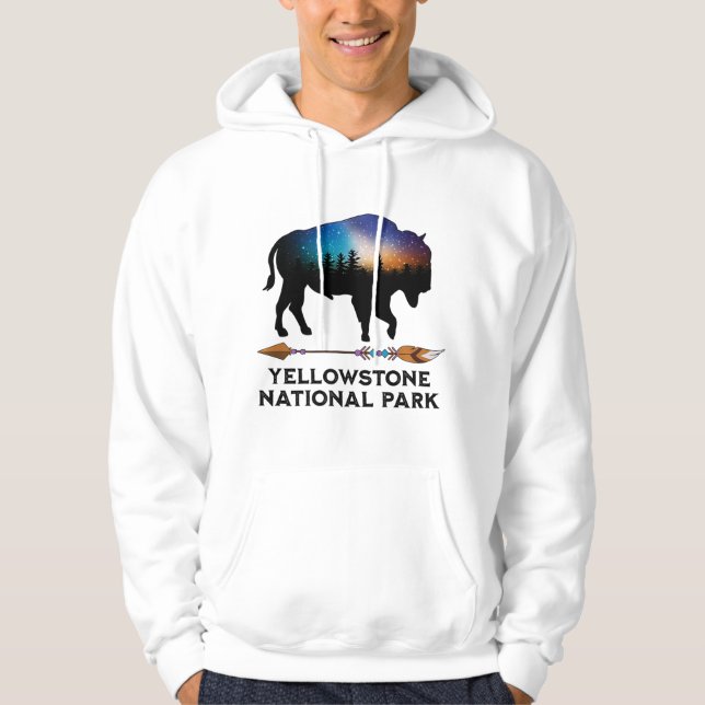 Sudadera Parque nacional Yellowstone Bison Night Sky Vacati (Anverso)