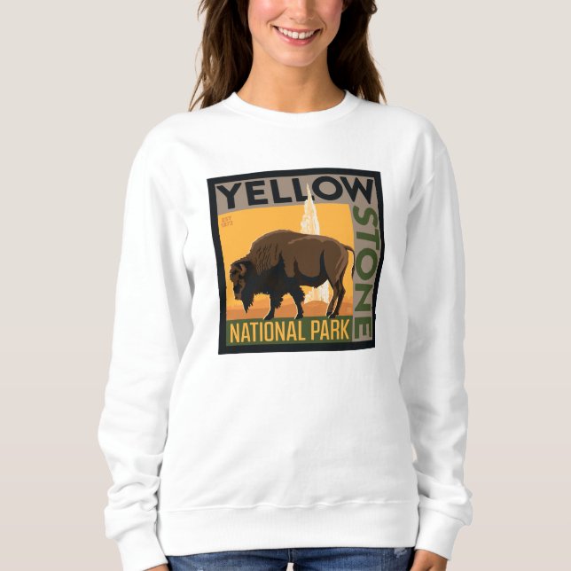 Sudadera Parque nacional Yellowstone | Búfalo (Anverso)