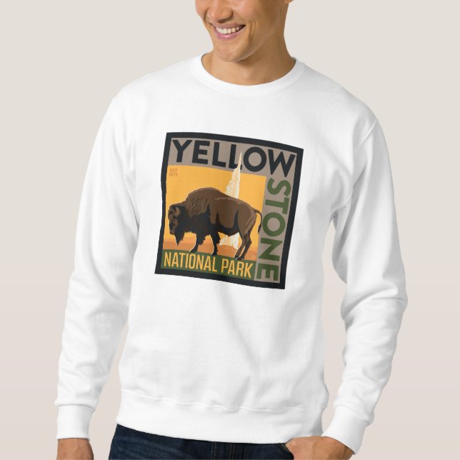 Sudadera Parque nacional Yellowstone | Búfalo (Anverso)