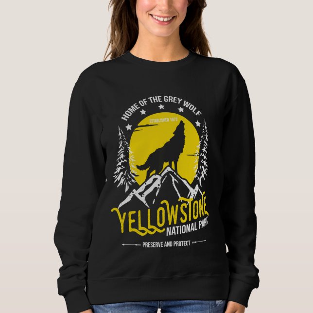 Sudadera Parque nacional Yellowstone Gray Wolf Senderismo y (Anverso)