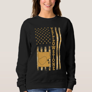 Sudadera Parque nacional Yellowstone Mapa América bandera d