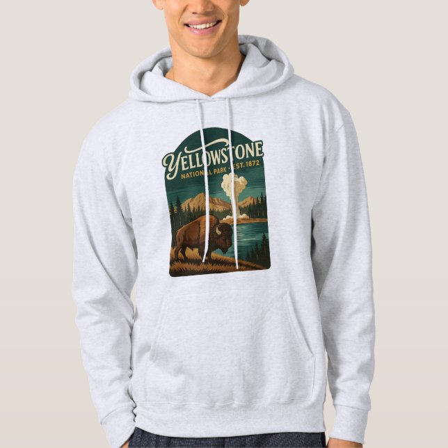 Sudadera PARQUE NACIONAL YELLOWSTONE - Póster de viaje vint (Anverso)