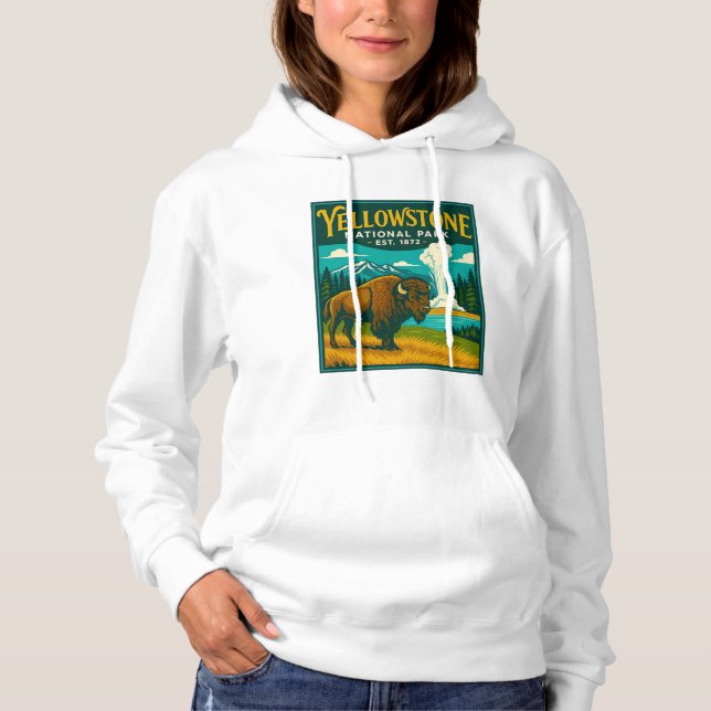 Sudadera PARQUE NACIONAL YELLOWSTONE - Póster de viaje vint (Anverso)