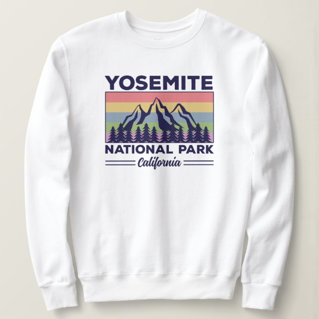 Sudadera Parque Nacional Yosemite, California, Senderismo R (Anverso del diseño)
