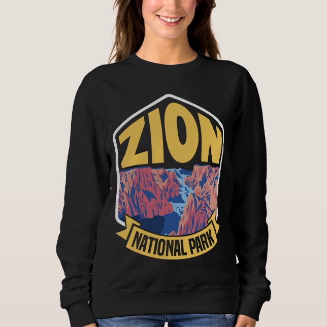 Sudadera Parque nacional Zion, Retro de Utah (Anverso)