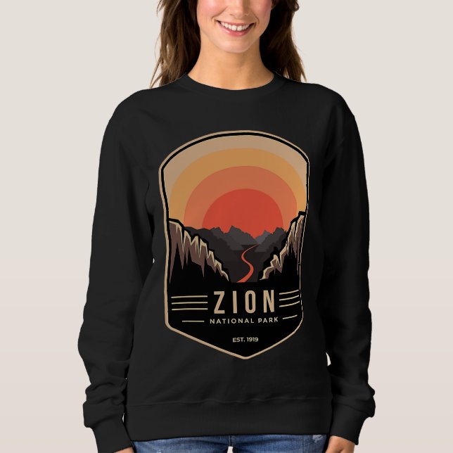 Sudadera Parque Nacional Zion Retro Vintage (Anverso)