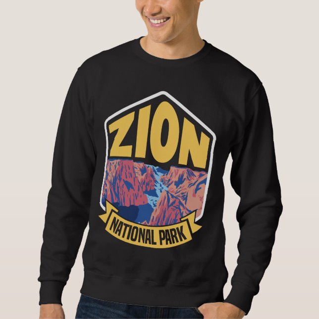 Sudadera Parque Nacional Zion Utah Retro (Anverso)