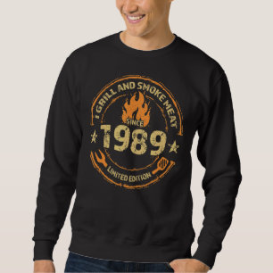 Sudadera Parrilla Y Carne De Humo Desde 1989 33er Cumpleaño