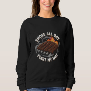 Sudadera Parrillada Humo De Barbacoa Todo El Día Sabor Chef