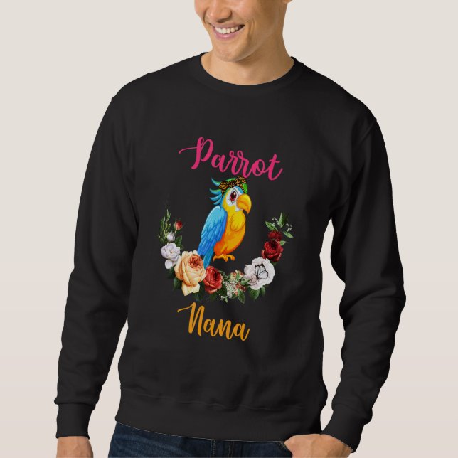 Sudadera Parrot Nana Floral Parrot Bow Tie Lover Mother's D (Anverso)