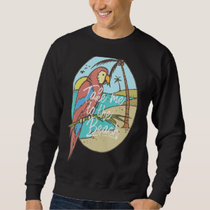 Sudadera Parrot Retro Mascota Parrot Mom Tropical Palm Beac