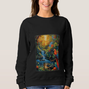 Sudadera Parrots Coloridos de la Selva Tropical Mujeres Mac