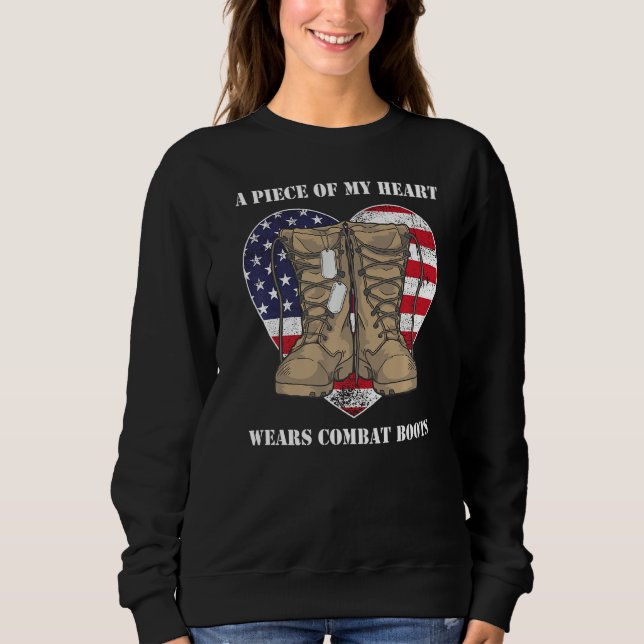Sudadera Parte De Mi Corazón Usa Boots De Combate Orgulloso (Anverso)
