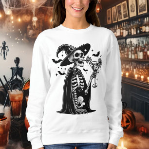 Sudadera Partido Halloween del Skeleton Blanco y Negro