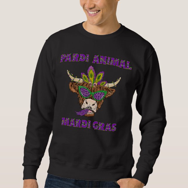 Sudadera PARTY ANIMAL Mardi Gras 2023 Festival Drinking Cow (Anverso)