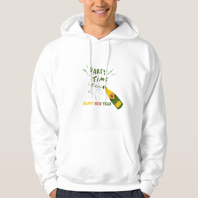 Sudadera Party Time – Happy New Year Champagne Illustration (Anverso)