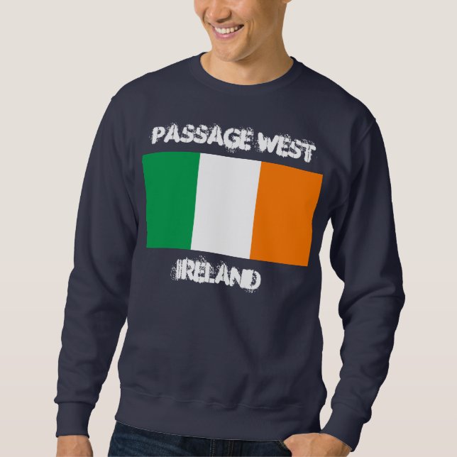 Sudadera Pasaje al oeste, Irlanda con bandera irlandesa (Anverso)