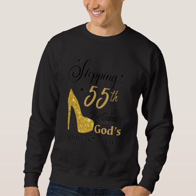 Sudadera Pasando a mi cumpleaños 55 con las gracias de Dios (Anverso)