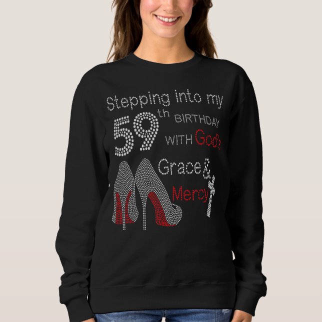 Sudadera Pasar a mi cumpleaños 59 con la gracia de Dios y (Anverso)
