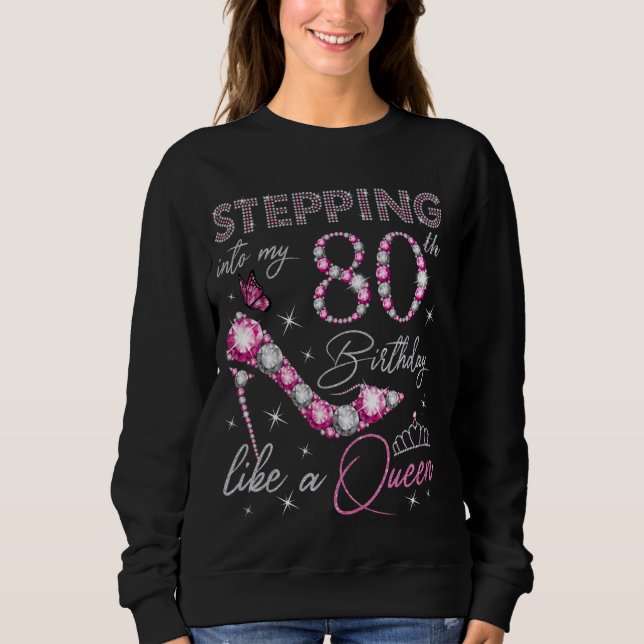 Sudadera Pasar a mi cumpleaños 80 como un cumpleaños de rei (Anverso)
