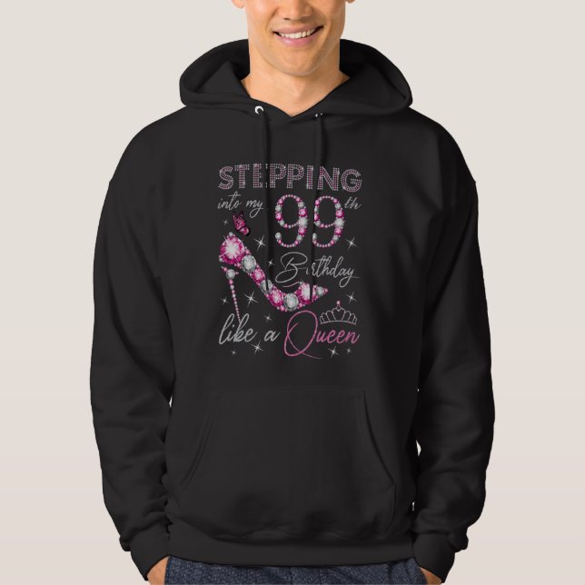 Sudadera Pasar a mi cumpleaños 99 como un cumpleaños de rei (Anverso)