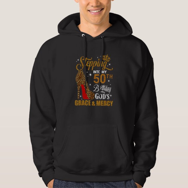 Sudadera Pasar a mi cumpleaños número 50 con la gracia de D (Anverso)