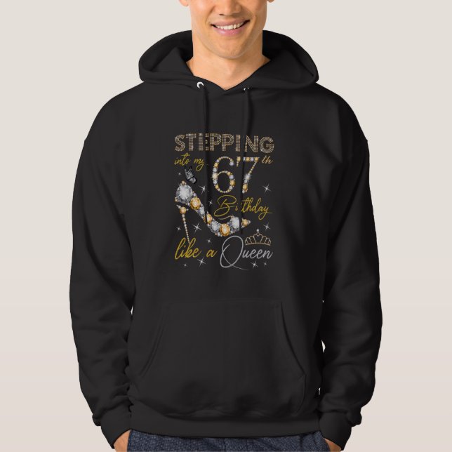 Sudadera Pasar a mi sexagésimo séptimo cumpleaños como rein (Anverso)