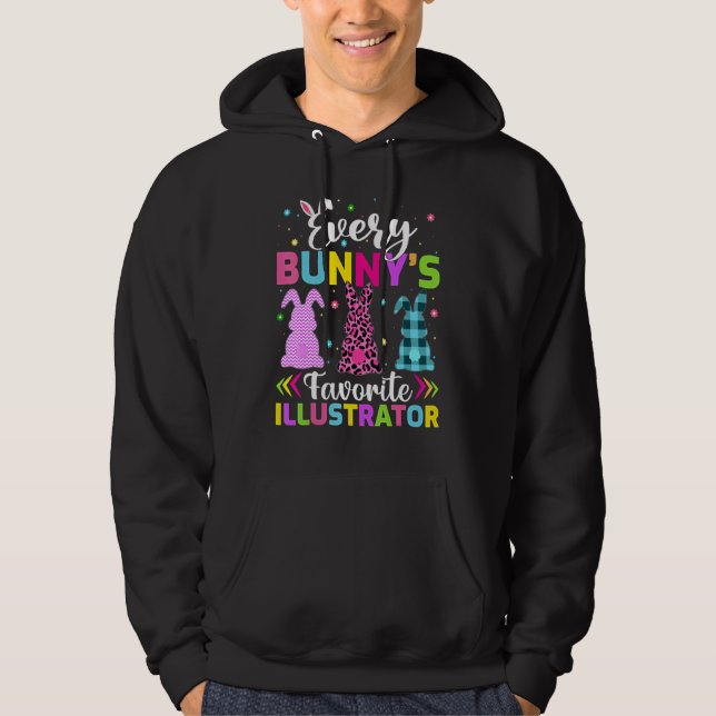Sudadera Pascua Ilustradora Favorita de cada conejito (Anverso)