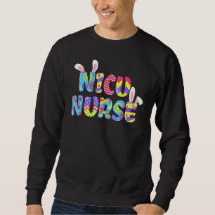 Sudadera Pascua Nicu Enfermera Cute Conejito Orejas Feliz H